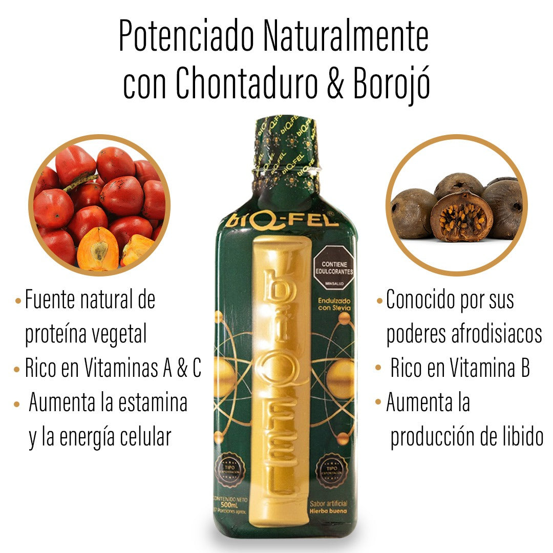 BIQFEL | Chontaduro, Borojó y Guaraná | Energía y vitalidad en fórmula líquida de rápida absorción